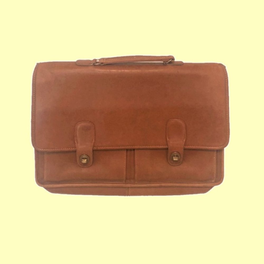 Vintage Coach messenger tanned cowhide briefcase